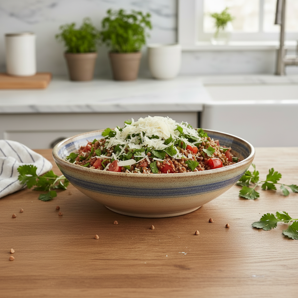 طرز تهیه گندم سیاه با پنیر و سبزیجات OAB