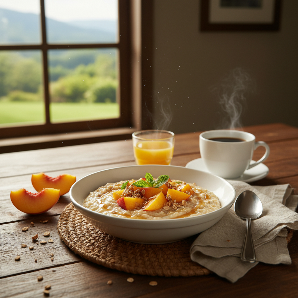 پوره جو دوسر پرک با هلو و بادام OAB