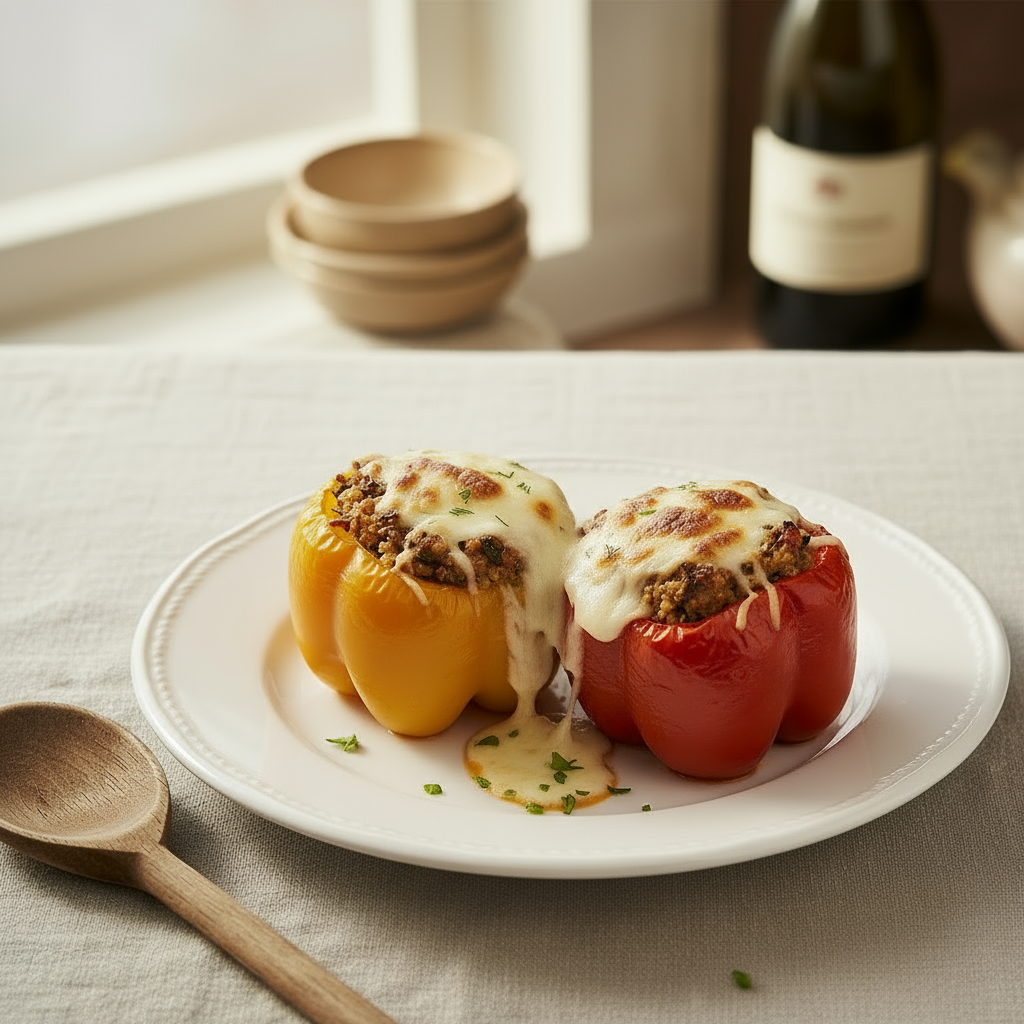 فلفل دلمه ای شکم پر با کینوا OAB